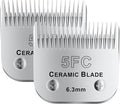 colorski 5FC# Detachable Pet Dog Grooming Clipper Ceramic Blade,Compatible with Andis Size 5FC Cut Length 1/4”(6.3mm),Compatible with andis/wahl/Oster Dog Clippers 2PCS