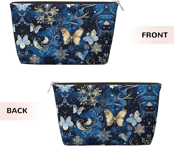 Dultua Mothers Day Gifts Makeup Bag Purse Cosmetic Bag Travel Toiletry Leather Make Up Bags for Mom Wife Women Daughter Christmas Butterfly