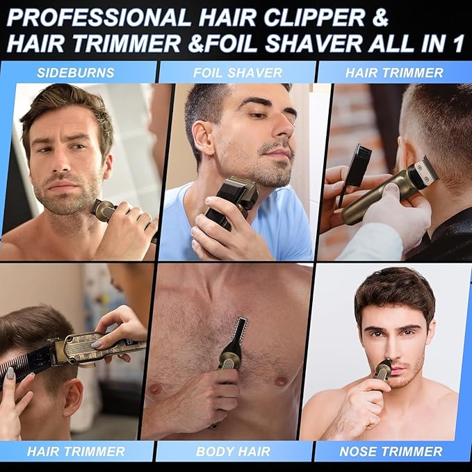 Scttomon Beard Trimmer Kit Hair Clipper Set Professional Electric Foil Shaver Razor for Men Haircutting Machine for Barber Clippers and Trimmers Grooming Kit Nose Body Hair Trimmer
