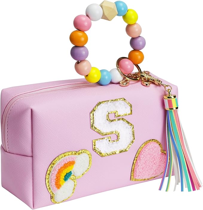 Elilier 9 year old girl party favors, Monogrammed Gift for Girls Pink S