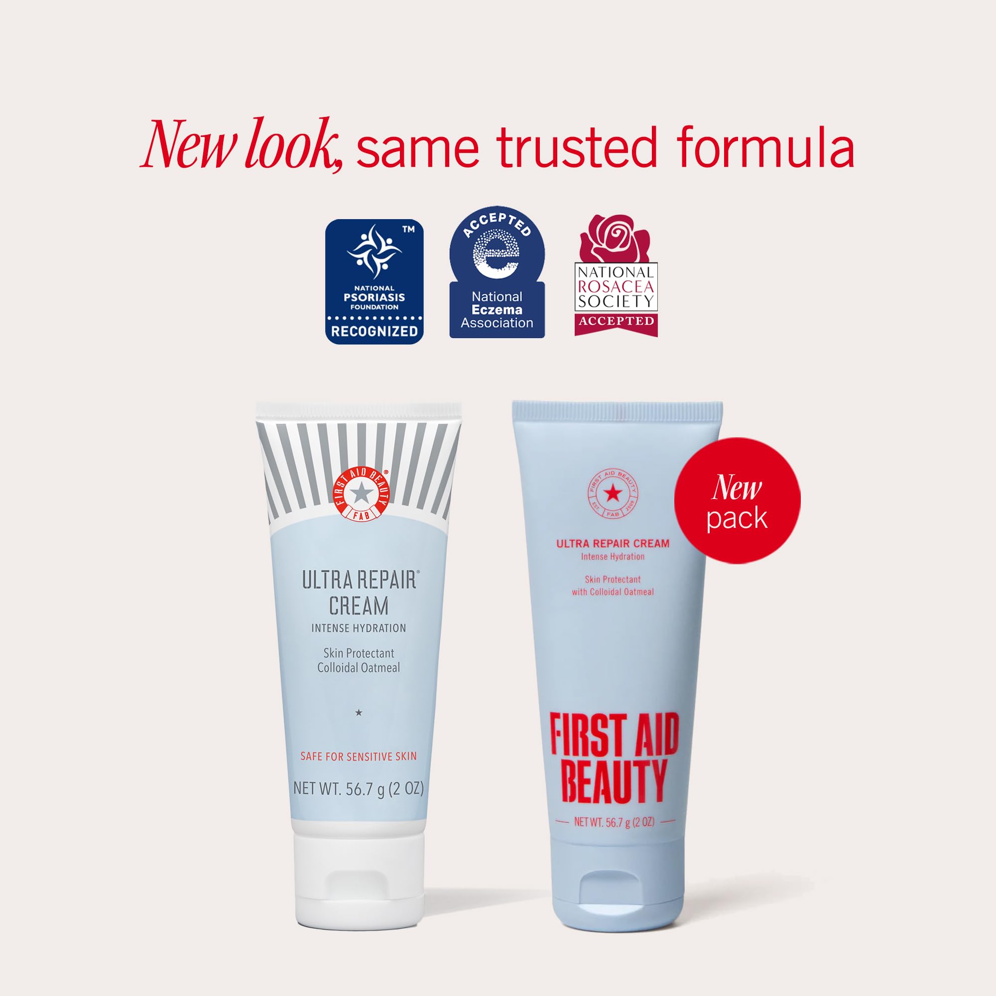 First Aid Beauty Ultra Repair Cream, Intense Hydration - Clinically Tested Face & Body Moisturizer with Colloidal Oatmeal - Supports Eczema & Dry Skin Barrier Repair - Fragrance Free - 2 oz