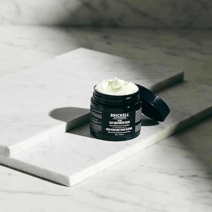 Brickell Men's Retinol Face Moisturizer Cream For Men, Anti-Wrinkle Face Night Cream with Retinol, Hyaluronic Acid, and Vitamin E To Reduce Fine Lines and Even Skin Tone, Fragrance-Free, 2 Ounce