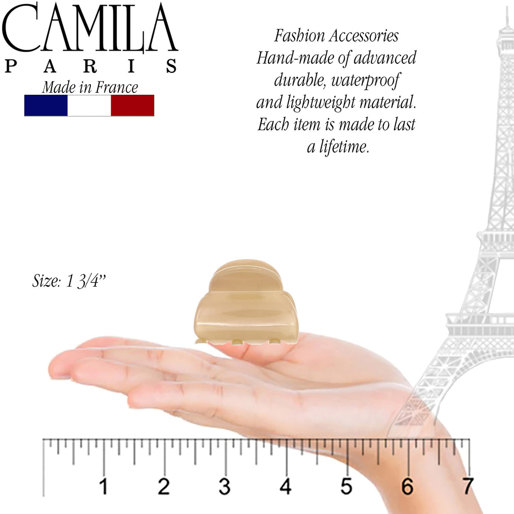 Camila Paris CP3293 French Hair Clip for Women, Small Nude Girls Hair Claw Clips Fashion Durable Hair Accessories for Women, Luxury Ladies Strong Hold No Slip Grip Clamp, Made in France