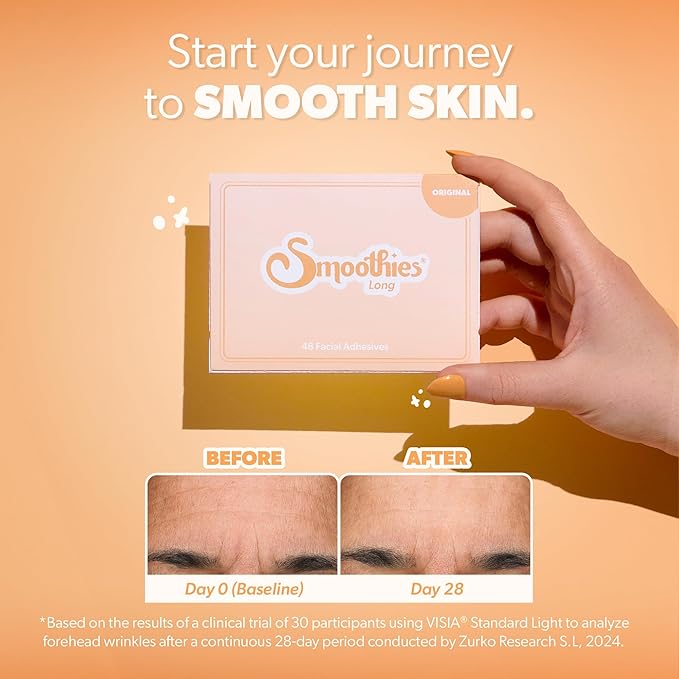 Smoothies Long Wrinkle Patches for Face Overnight, 48 Ct, Clinically Tested