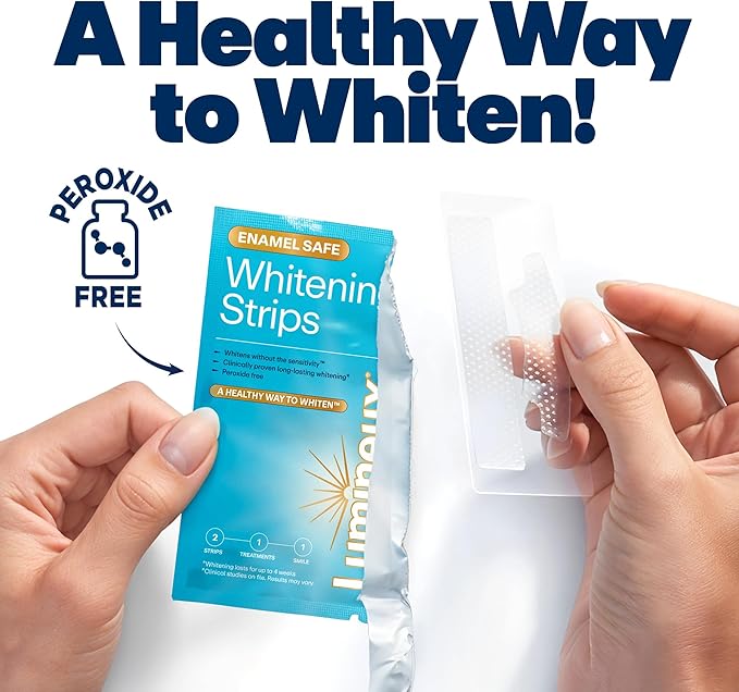 Lumineux Teeth Whitening Strips, Peroxide Free, 35 Treatments (6 Months)