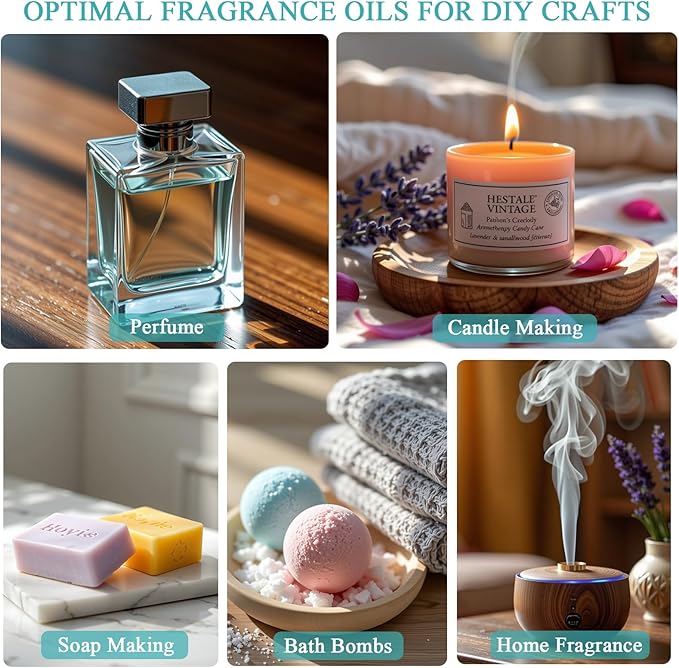 AROPERIMA Clean Home Fragrance Essential Oil Set - Forest Pine, Fresh Cut Grass, Fresh Cotton, Ocean Breeze, Orange, Amber 6x10ML Essential Oil for Diffusers, Soap Making and Candle