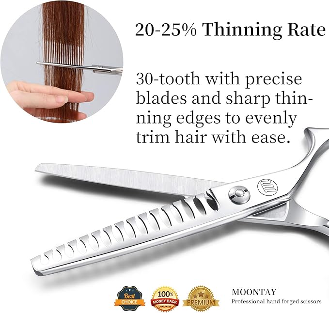 Moontay 6.0" Hair Thinning Shears with Large Finger Holes