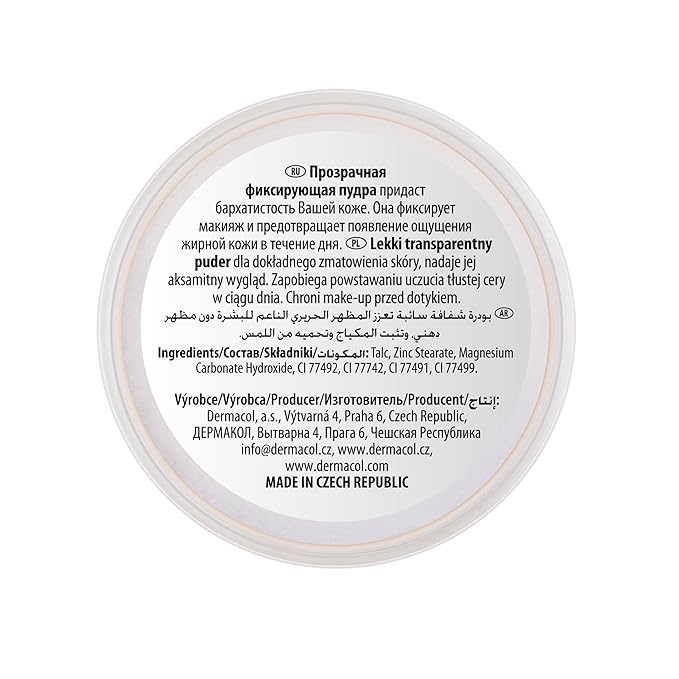 Dermacol Invisible Fixing Powder, Translucent Setting Powder 0.46oz Natural