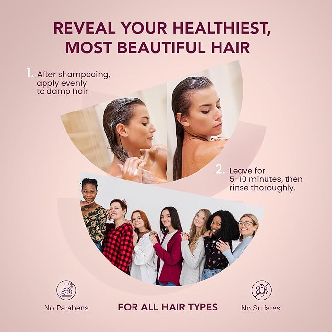 Hydrim Hydrating Deep Conditioning Hair Mask for Dry, Damaged Hair – Infused with Argan Oil & 10 Nourishing Oils, Smooths Frizz, Leaves Hair Soft & Shiny, Fresh Floral Aroma, 8.45 fl oz