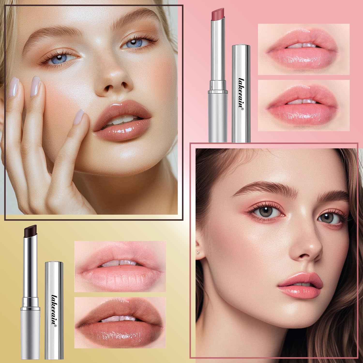 2Pcs Black and Pink Moisturizing Honey Noir Lipstick for All Skin Tones