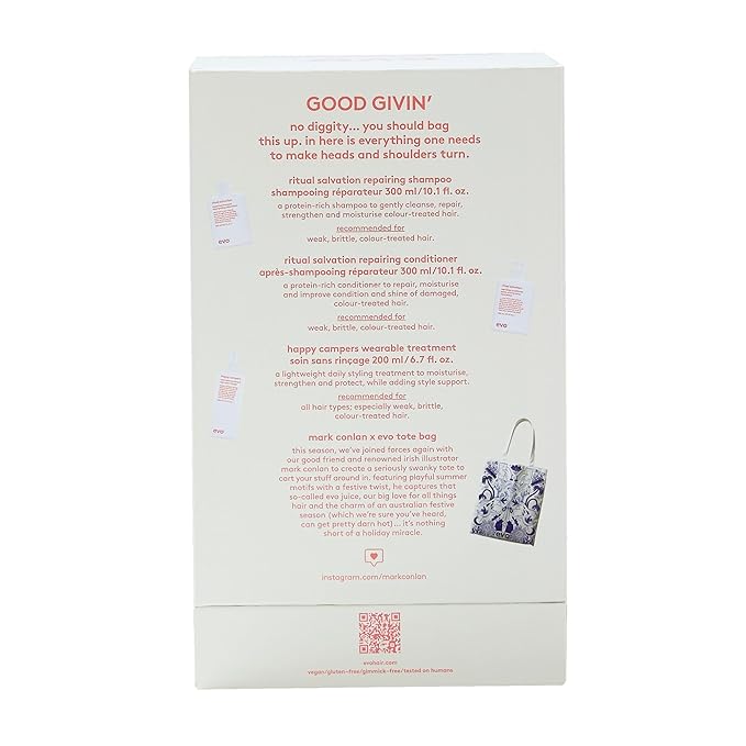 Evo Good Givin' Hair Strengthening Kit, Gift Set - Sulfate-Free Shampoo, Conditioner & Repair Treatment for Damaged & Color-Treated Hair