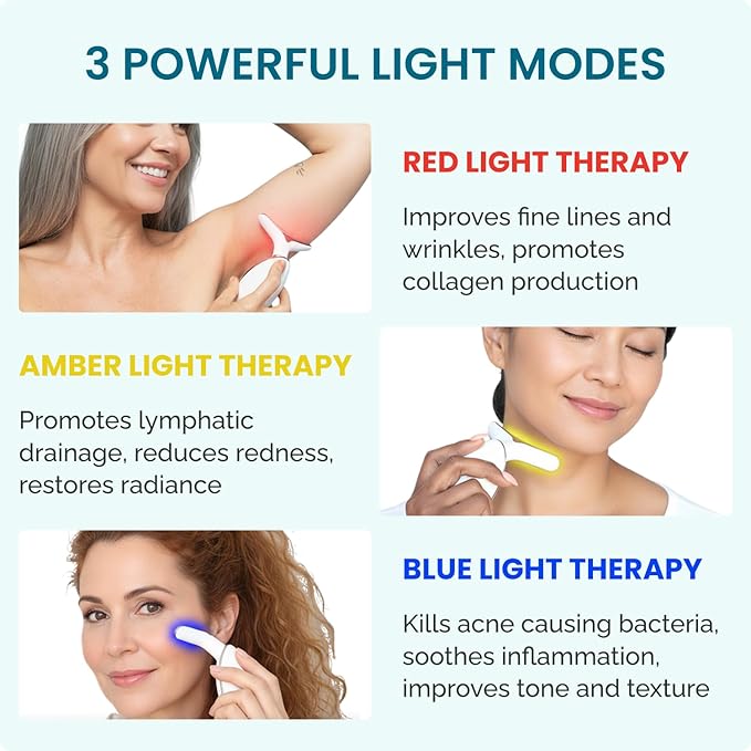 My Derma Dream MyoGlow by MDD | Neck, Face, Arms, and Legs | Uses LED Light, Vibration, Heat