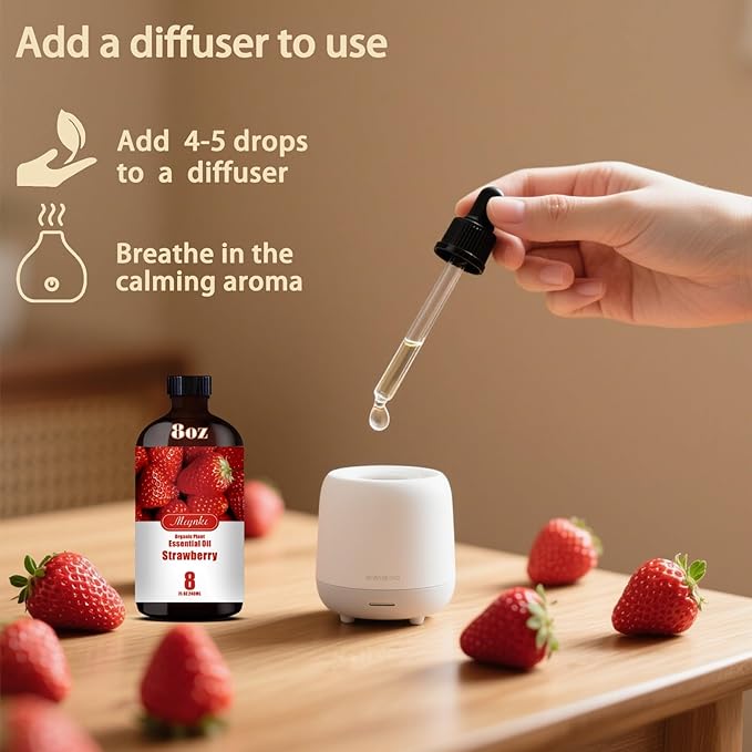 MLYNKL Strawberry Essential Oil,Strawberry Oil for Home Diffuser,8 fl oz