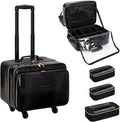 OCHEAL 18 Inch Rolling Makeup Train Case, Extra Large Travel Cosmetic Organizer Storage Trolley with Wheels, 3 Layers & 3 Travel Makeup Bags Carry On for Hairstylist Cosmetology Artist