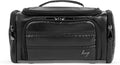 Lug Trolley Medium Cosmetic Case for Travel – Multiple Zipper Compartments, Wipeable Interior, 100% Polyester – METALLIC BLACK