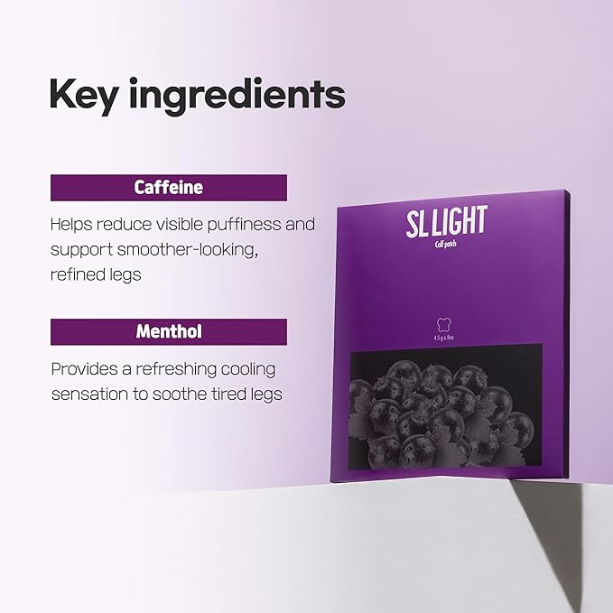SLLIGHT Calf Care Patch | Aromatherapy Patch for Tired Legs & Calf Swelling | Soothing & Refreshing Leg Care at Home | Gentle on Sensitive Skin | Natural Plant Extracts | 1 Box 8 Patches