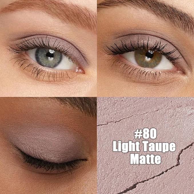 IATMOMOD Light Taupe Matte Cream Eye Shadow Stick Makeup for Women, Taupe Matte Eyeliner Pencil Eyeshadow Brightener Stick for Eyes, Waterproof Eyeshadow Applicator Blendable sombras para ojos 80#