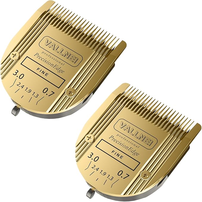 VALLNEI [2 Pack] 5-in-1 Replacement Clipper Blade, Detachable & Adjustable Dog Grooming Blade Compatible with Wahl Arco, Bravura, Chromado, Creativa, Figura, Motion & SuperGroom (Gold)