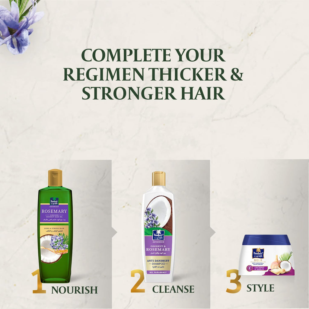 Parachute Advansed Rosemary Hair Oil with Coconut| For 2x Longer & Thicker Hair| Reduces Hairfall & Strengthens Hair| All Hair Types|No Parabens & Silicones| 10.1 Fl.oz.