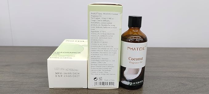PHATOIL Coconut Fragrance Oil for Diffuser Aromatherapy 3.38FL.OZ