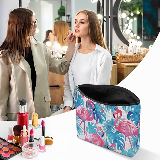XFN Flamingo Gifts, Flamingo Stuff Makeup Bag, Flamingos Cosmetic Bag Travel Pouch, Animal Lovers Gift for Women Girls Daughter Sisters Coworker Best Friend Friendship Graduation Birthday Gifts