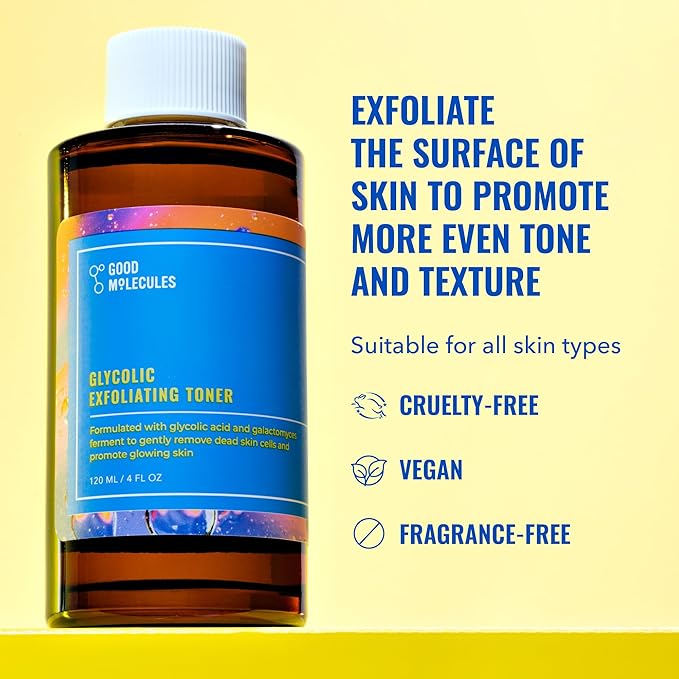 Good Molecules Glycolic Exfoliating Toner, AHA Toner for Face, 4 fl oz