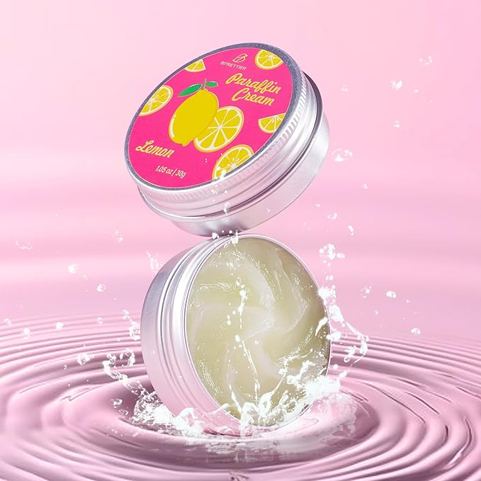 BPrettier Cold Paraffin Wax Cream for Hands and Feet, Shea Butter Cuticle Balm, Lemon Scent Home Spa, No-Heat Moisturizing Mask