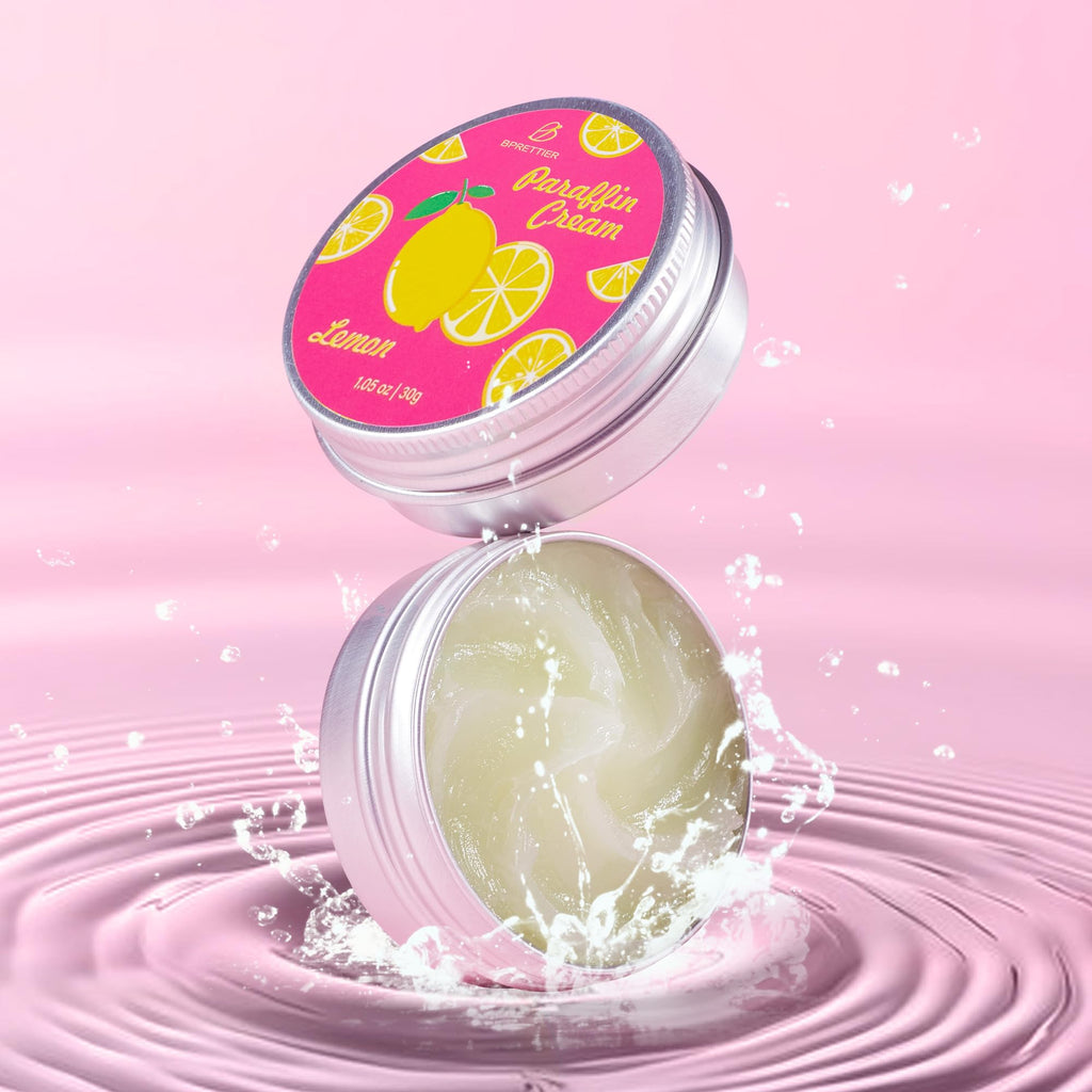 BPrettier Cold Paraffin Wax Cream for Hands and Feet, Shea Butter Cuticle Balm, Lemon Scent Home Spa, No-Heat Moisturizing Mask