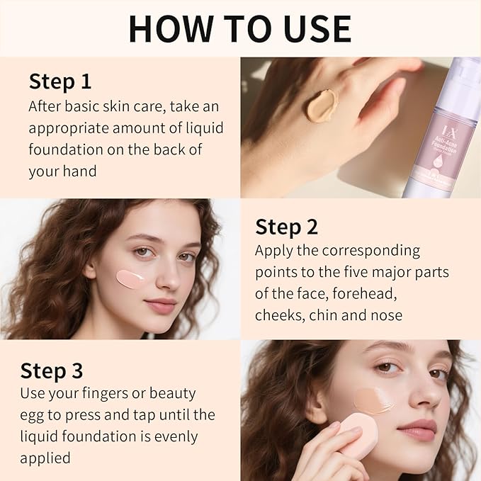 Acne-serum Foundation with Salicylic Acid & Vitamin E, Sensitive Skin Foundation Vegan & Non-Comedogenic for Acne Prone Skin Care (Deep-403)