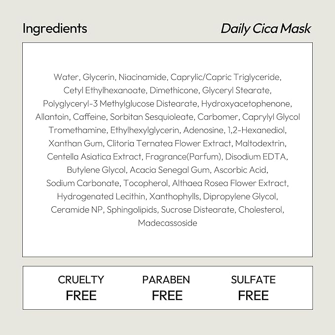 LAPCOS K Beauty Cica Sheet - Regenerating & Soothing Face Mask (Pack of 5)