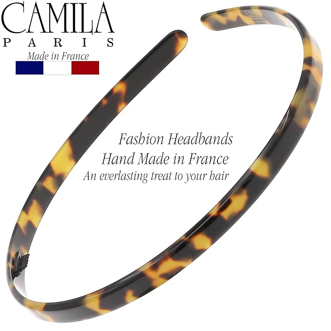 Camila Paris CP3469 French Headband for Women, Handmade Tokyo, Strong Hold Grip Women's Hair Band, Ligth and Very Flexible, No Slip Durable Styling Girls Hair Accessories, Made in France