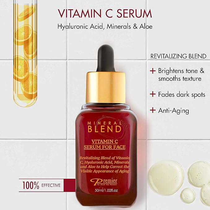Premier Vitamin C Facial Serum with Hyaluronic Acid & Rose Hip 1.7 fl oz