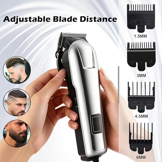 4 Pack Hair Clippers for Men Cordless Clippers for Hair Cutting Rechargeable Beard Hair Trimmer LED Display