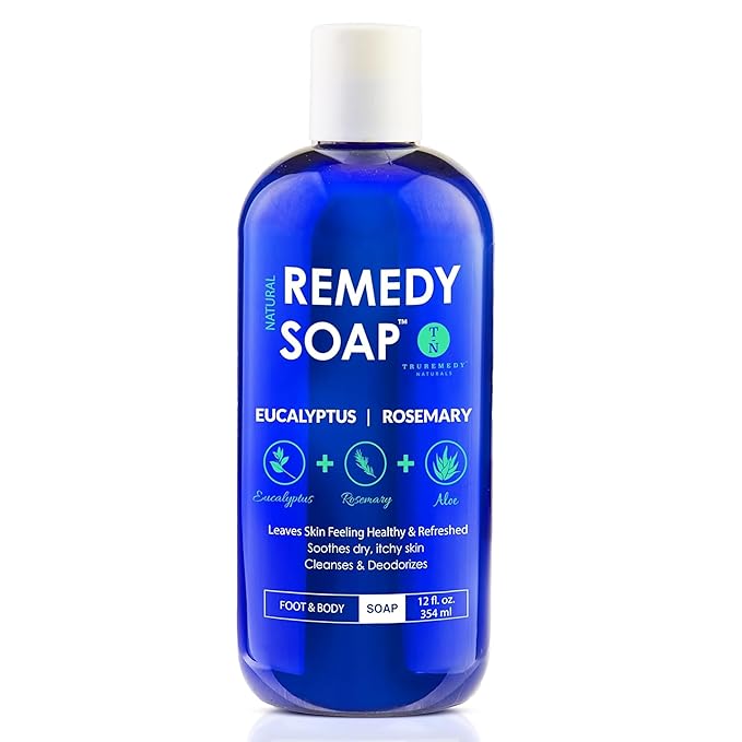 Truremedy Naturals Eucalyptus Rosemary Body Wash - Refreshing & Hydrating Shower Gel for Men and Women – Plant-Based Cleanser - Organic Eucalyptus, Rosemary, Jojoba, Aloe - 12oz