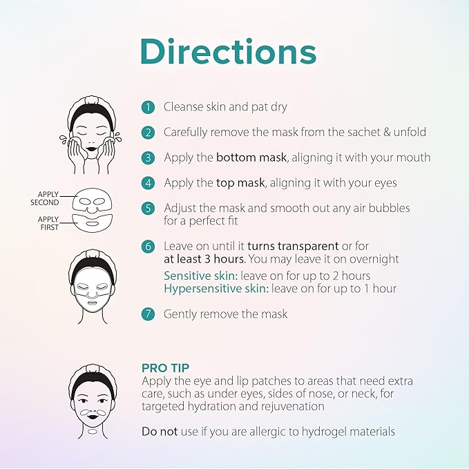 Ebanel Bio Collagen Face Mask, 4-Pack Hydrating Overnight Korean Sheet Mask