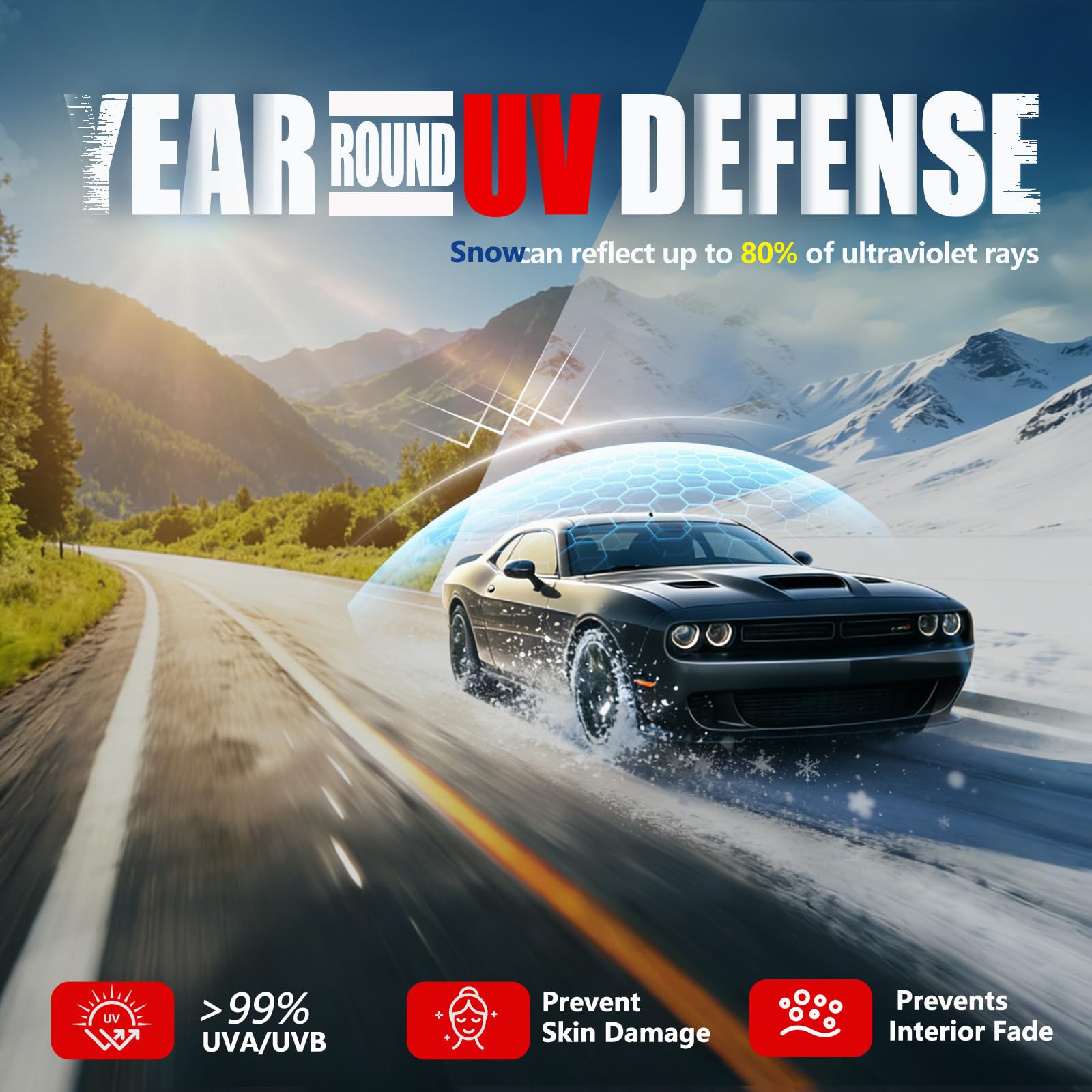 Vepagoo Ceramic Car Window Tint Film 50% VLT, 36" x15FT