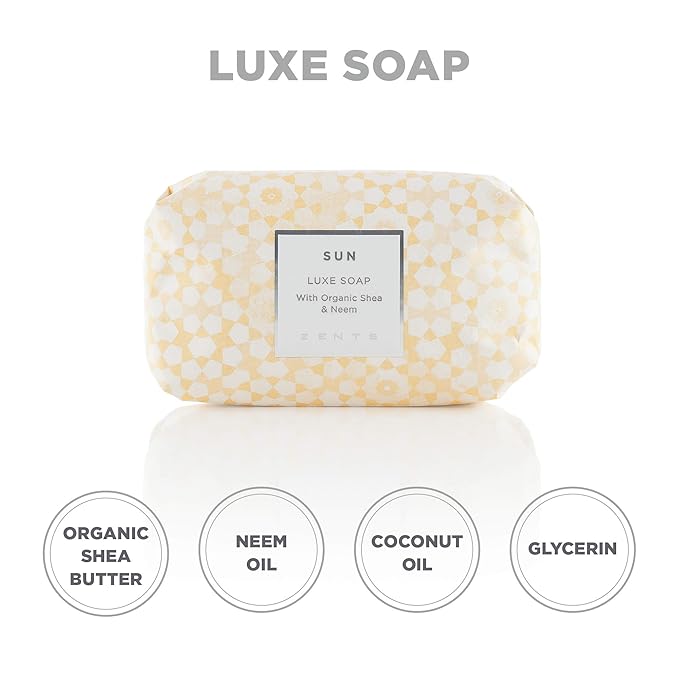 Zents Triple-Milled Luxe Bar Soap (Sun Fragrance) 5.7 oz