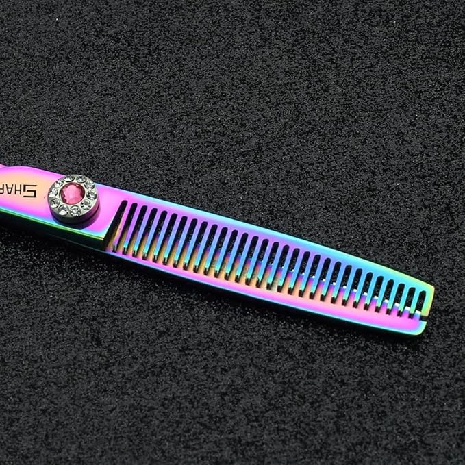 5.5/6 /7 Inch Purple scissors Knight Professional Japanese Hair Scissors Barber Scissors Set (6 inch 2pc-A)