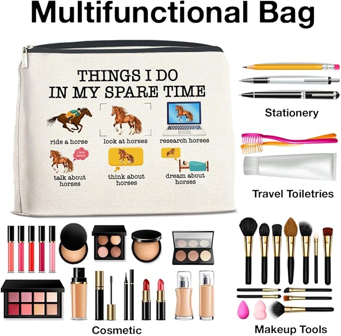 UPNEGE Horse Gifts Funny Makeup Bag for Women Horse Lovers Cowgirl