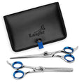 Laazar Pet Grooming Set - 7" Straight Pet Grooming Scissors & 6.5" Pet Thinning Shears with 42 Teeth | Professional Dog Scissors Kit | Use as Cat and Dog Shears