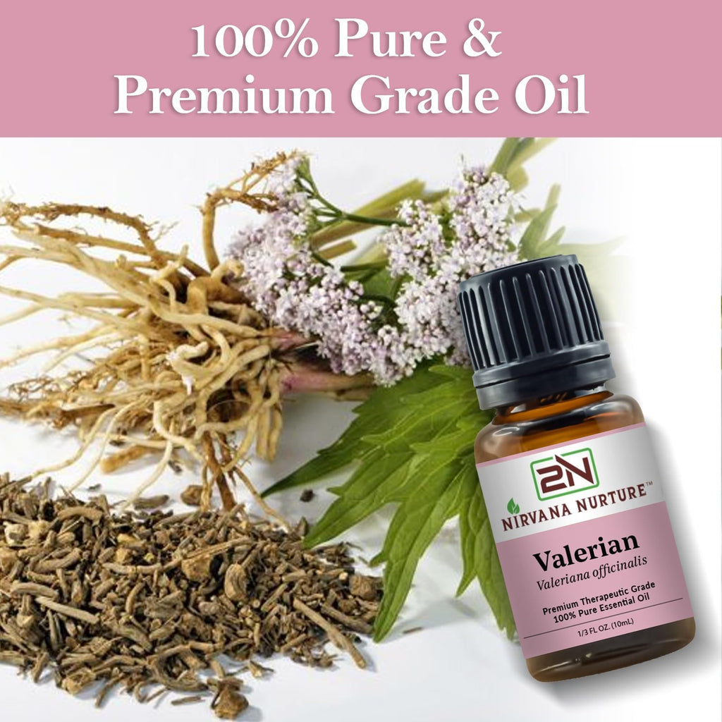 Nirvana Nurture Valerian Essential Oil, 100% Pure Undiluted, Aromatherapy Oil for Diffuser, Hair & Skin Care