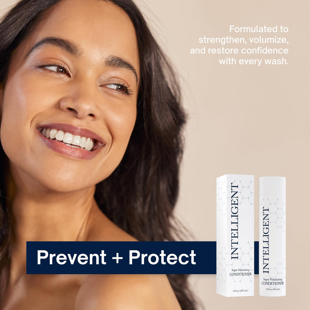 INTELLIGENT Super Volumizing Hair Loss Conditioner - Strengthens Weakened Hair and Maximizes Volume | All Hair Types for Men and Women | 10 fl oz (290 ml)