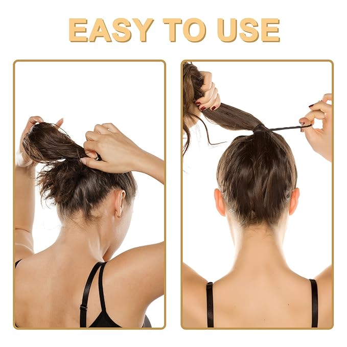 Elastic Hair Bands, 2 Inch Seamless No-Damage Hair Elastics，Cotton Ponytail Holders，Stretchable Hair Bands (Black-120pcs)