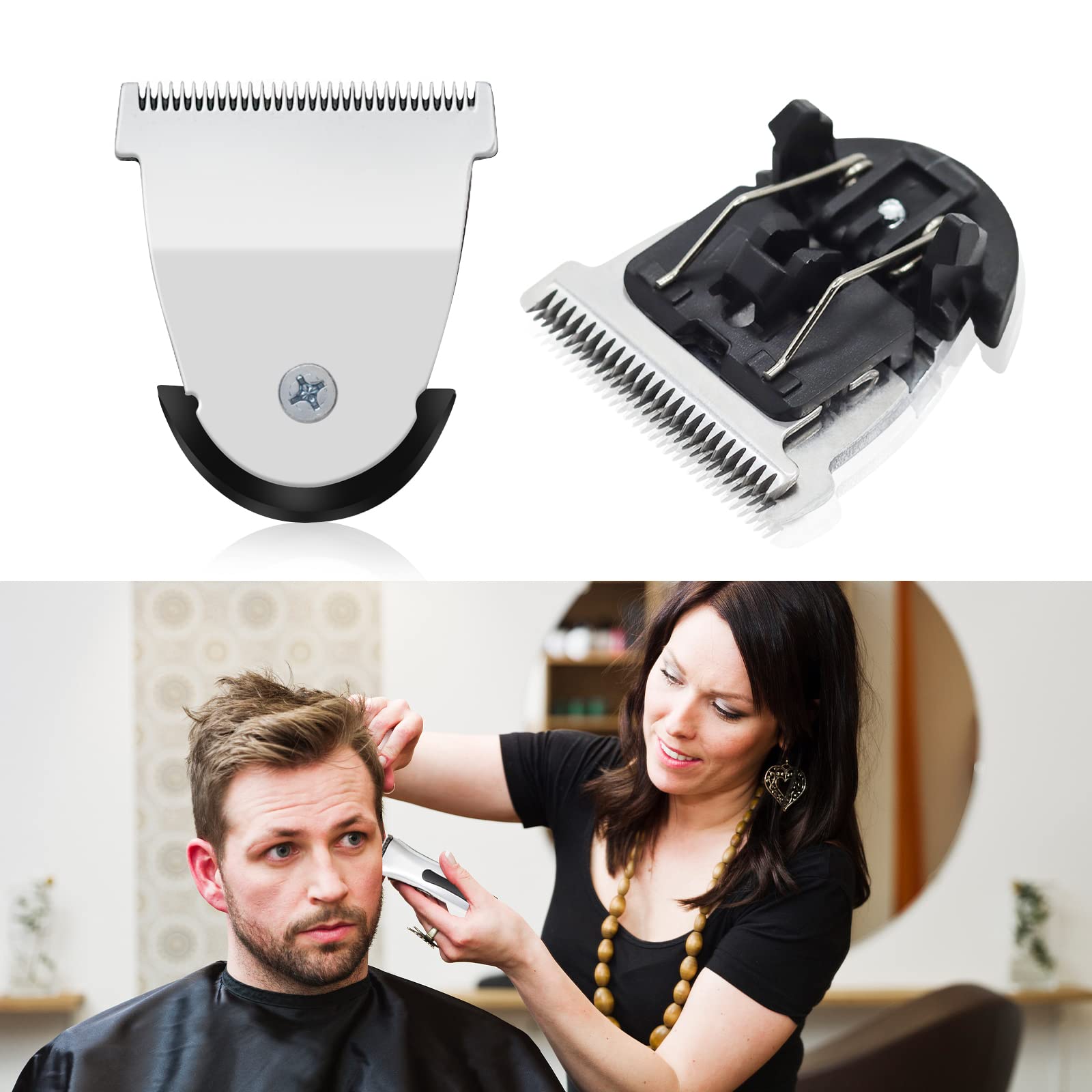 2 Pack Professional Detachable Hair Clipper Replacement Blades #2111 Blade Compatible with Wahl Mag Trimmers 8841/8143 /8700- Fits Professional Barbers and Stylists
