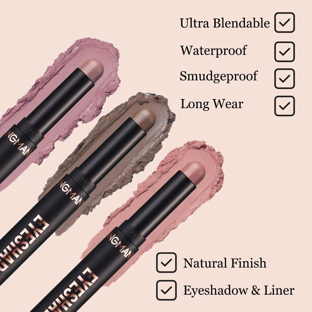 Wavuketu Purple Mauve Eyeshadow Stick Blendable Cream Eyeshadow Hypoallergenic Neutral Eye Shadow Stick, Waterproof Long Lasting High Pigmented Smokey eyeshadow Pencil (17# Mauve Matte)