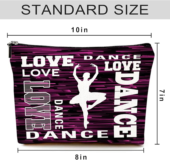 Givotin Cute Makeup Bag for Purse Canvas Waterproof Funny Cosmetic Bags for Women Zipper Travel Toiletry Pouch-Dance Makeup Bags