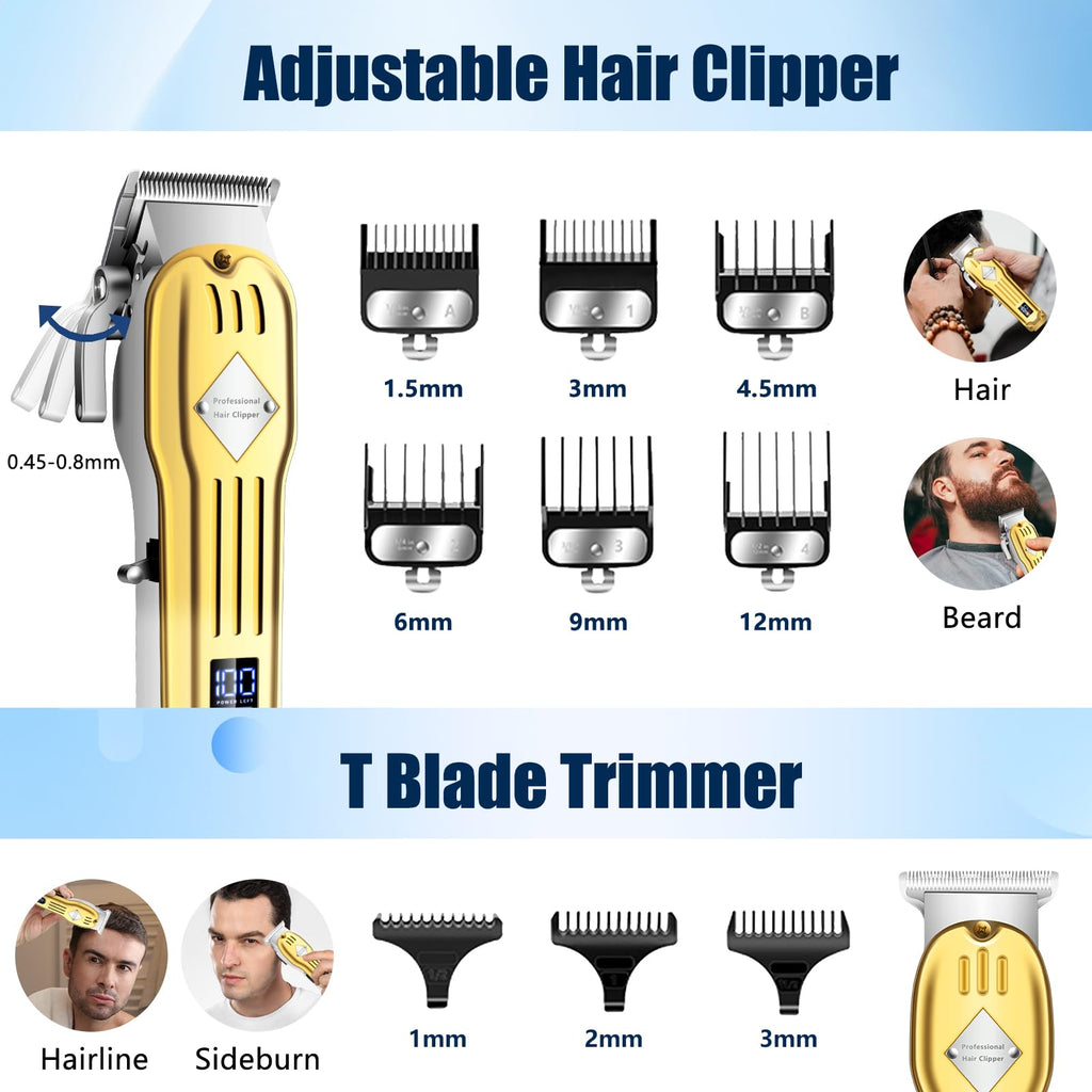 SUNNOW Hair Clippers and Trimmer Set, Electric Razor with Adjustable Speed