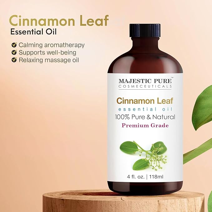 Majestic Pure Cinnamon Essential Oil for Diffuser - 4 Fl Oz
