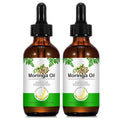 2Pack Moringa Oil 2.02 fl.oz, Pure Natural Organic Cold-Pressed Glass Bottle for Hair Growth, Face, Skin & Body Care, Anti-Aging, Nourish Hair, Scalp & Body Massage