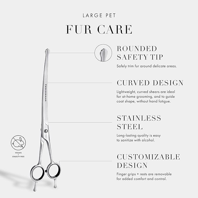 Tweezerman 9" Pet Grooming Shears-Safety Round Tips for Medium/Large Dogs